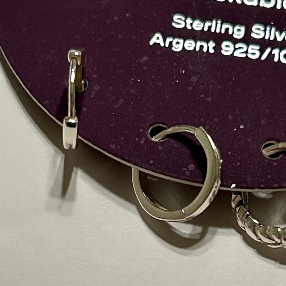 C Luxe by Claire's stackables Sterling Silver Hoop Set NEW